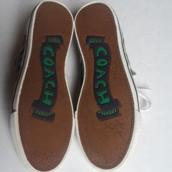 SIZE 6. COACH Folly logo canvas & leather sneakers shoes. - Picture 15 of 16